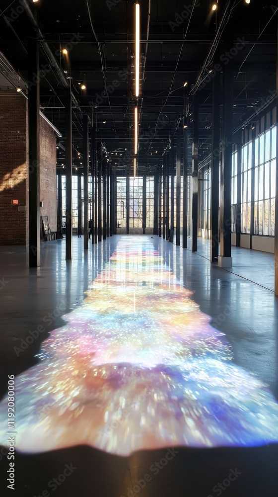 Poster dynamic light and sound installations transforming urban spaces art gallery multimedia exhibit conte