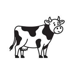 Cute cow vector illustration on a white background