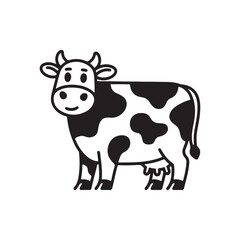 Cute cow vector illustration on a white background