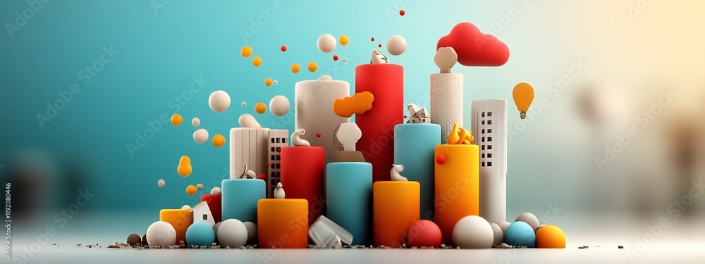 Aufkleber a captivating 3d rendered visualization showcasing the frequency distribution of employment trends w