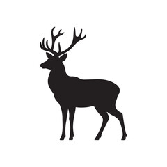 Deer silhouette icon vector on white background