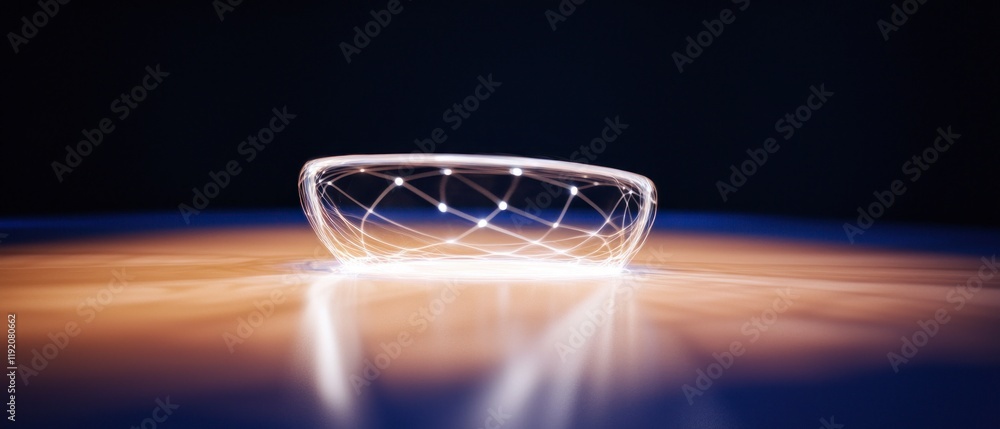 Poster abstract glowing network futuristic technology digital space illuminated lines 3d rend