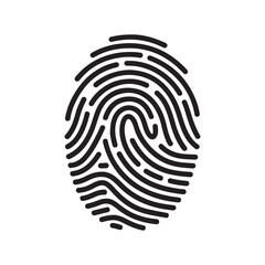 Fingerprint icon. Black Fingerprint icon on white background. Vector illustration