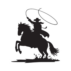 A silhouette of a man riding a horse