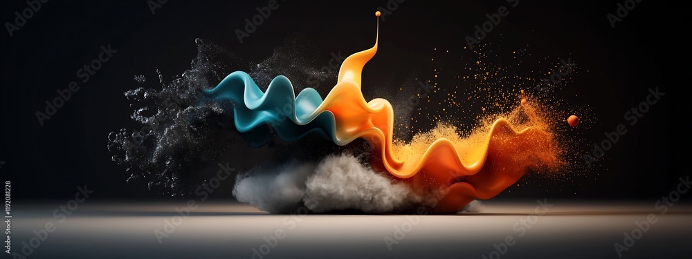 Poster mesmerizing of an animation showcasing a wave packet undergoing dynamic phenomena such as reflection