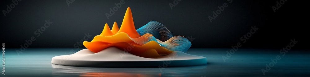 Poster captivating and dynamic 3d rendered animation showcasing a wave packet undergoing reflection and pro