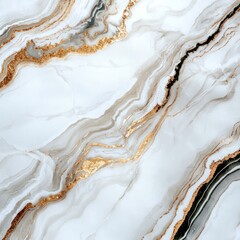 Obraz premium Elegant White Gold Marble Texture Seamless Pattern for Design Projects