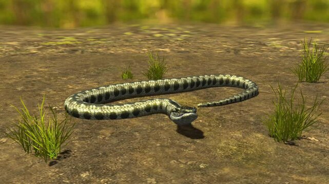  Common european viper bite 3D animation.