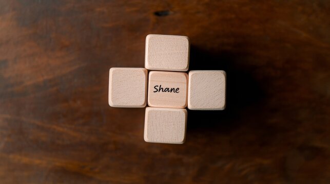 Alphabet Blocks Alphabet Blocks Spelling Shane on Rustic Wooden Surface