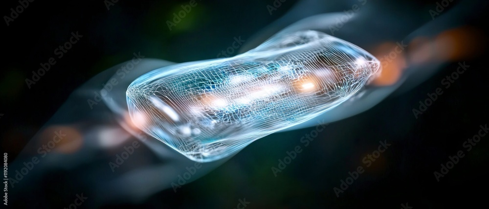 Aufkleber futuristic abstract tech background ai generated network mesh