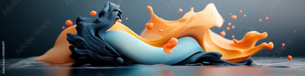 Poster animated 3d simulation of a wave packet undergoing scattering and spreading into different frequenci