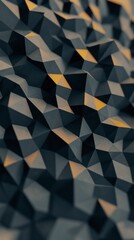 Abstract Dark Grey Polygonal Crystal 3D Render