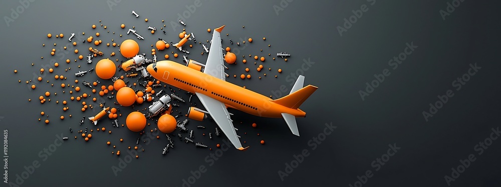 Poster a 3d rendered infographic visualizing and comparing the frequency of different types of accidents in
