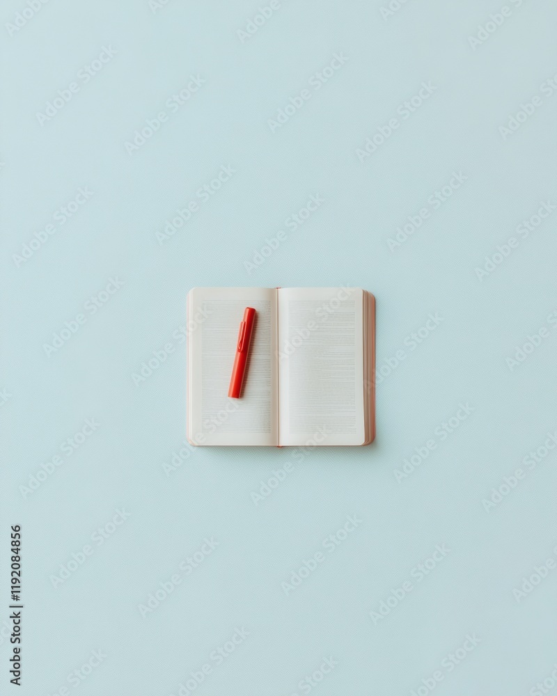 Poster open grammar textbook with red correction pen, grammar focused on precision and professional grammar