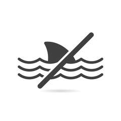 Vector Isolated No Shark Icon