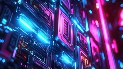 A futuristic robotic figure with a digital