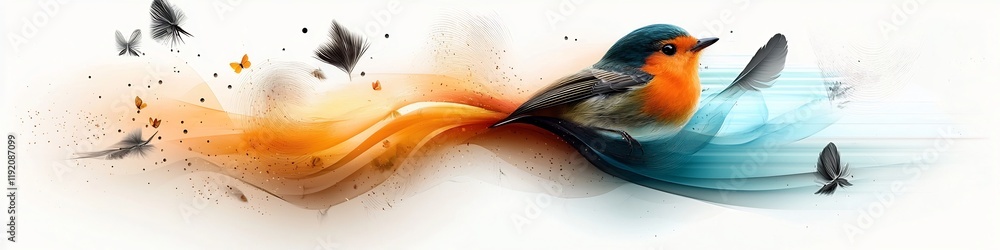 Poster this digitally created showcases a dynamic and colorful spectrogram that captures the intricate freq