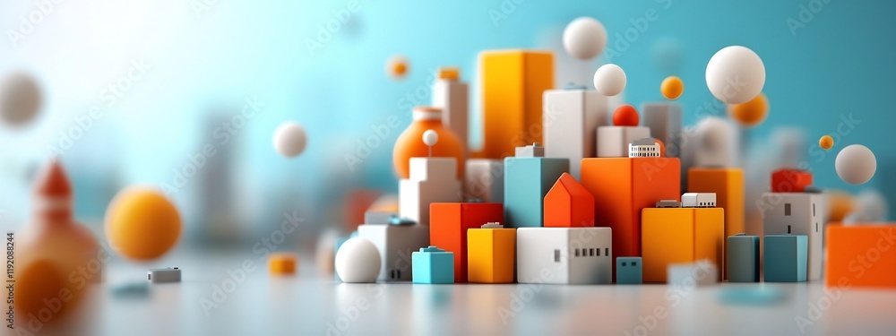 Poster a 3d rendered abstract visualization depicting the frequency distribution of crime rates across a mo