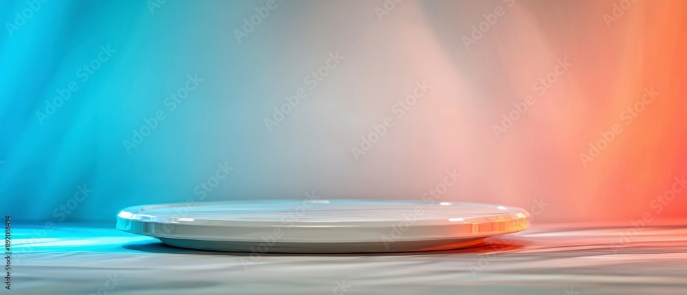 Poster elegant white product display platform colorful background 3d render