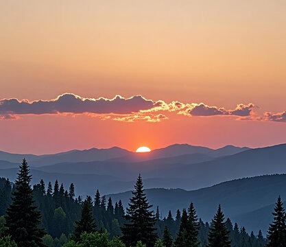 sunrise in the mountains