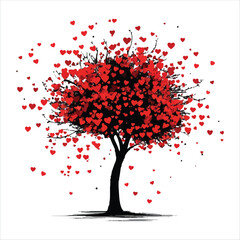 Valentine Day Vector illustration Love Tree  