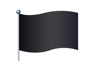 Rectangular gradient black flag icon with silver pole