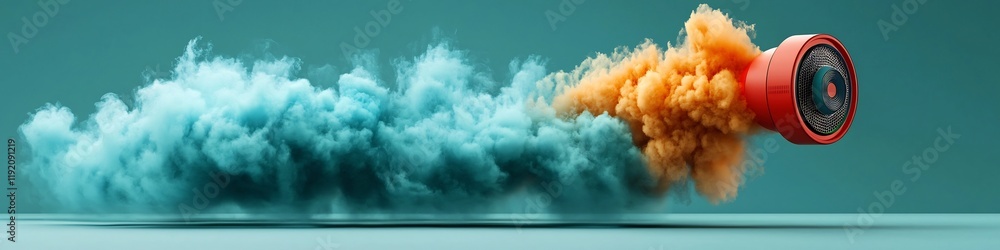 Poster vibrant showcasing the spectrogram of a thunderstorm visualizing the dynamic frequency content and e