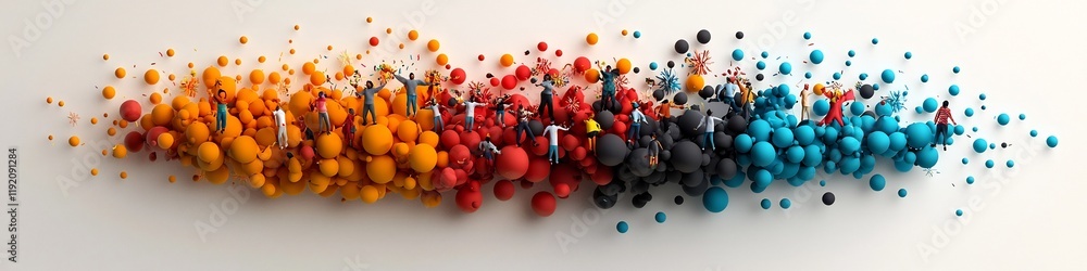 Aufkleber a digital artwork representing the frequency and diversity of cultural through a vibrant explosion o
