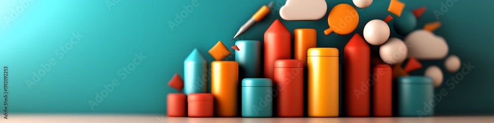 Poster striking depicting the frequency of occurrence of various economic indicators providing a visually c