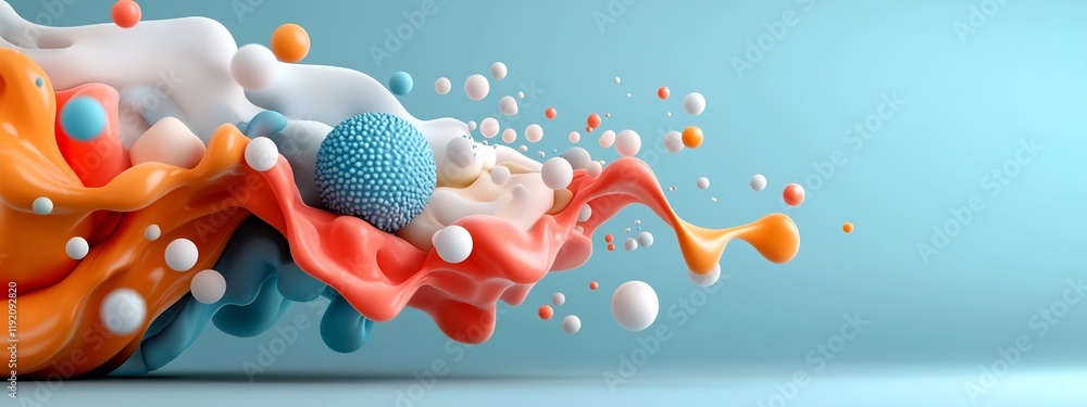 Poster 3d rendered diagram illustrating the frequency response of a biological receptor to different stimul