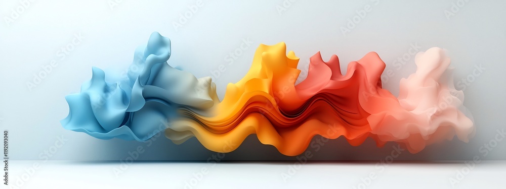 Poster vibrant 3d of frequency response over time depicting the dynamic behavior and transformation of a po