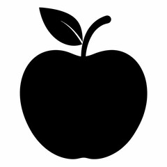 Minimalist Black Apple Silhouette Vector Design
