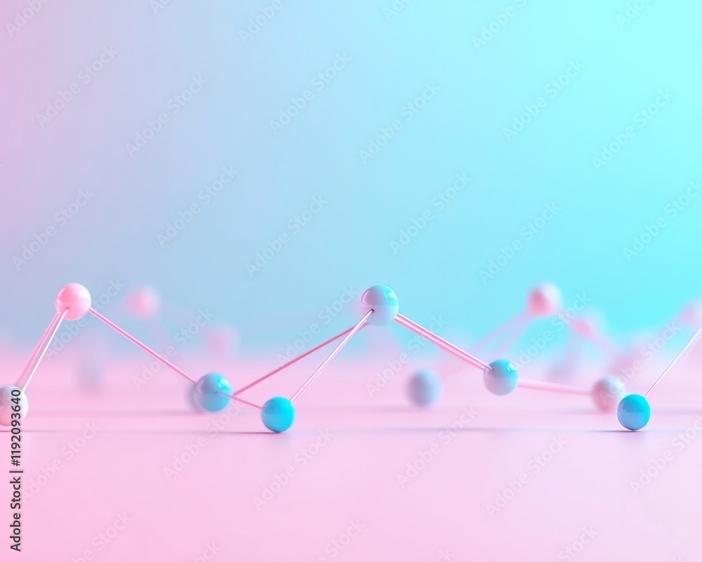 Poster pastel blockchain network abstract geometric flow with futuristic cyberpunk aesthetic