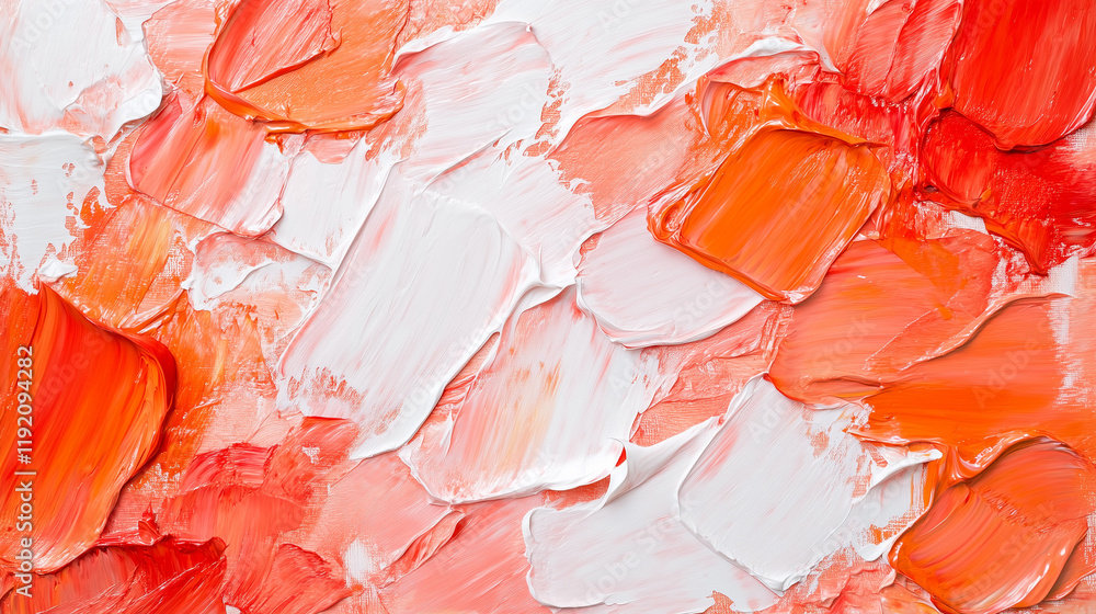 Poster abstract textured palette: a captivating abstract painting featuring bold strokes of vibrant orange 