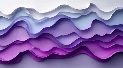 Fototapeta premium Abstract layered waves in soft purple and blue hues creating a serene visual effect.