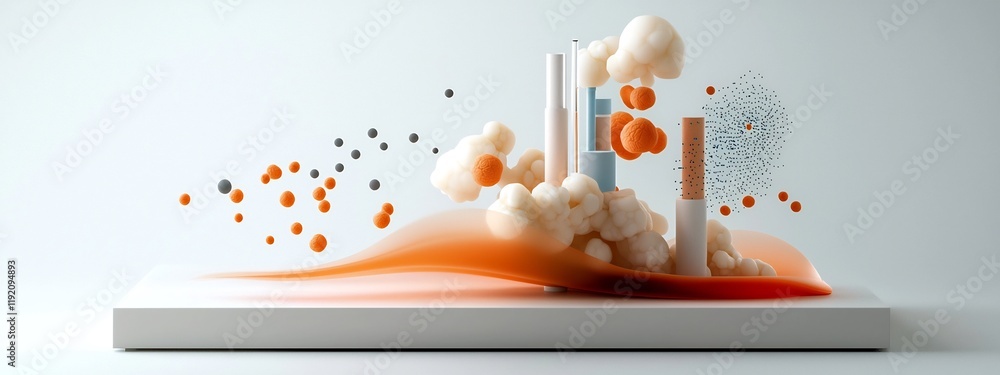 Poster 3d rendered diagram illustrating the frequency response of a population to changes in temperature st