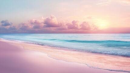 Serene Pink Beach Sunrise