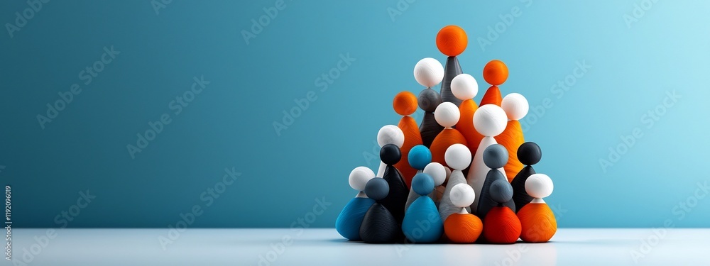Poster a 3d rendered visualization depicting the frequency distribution of educational achievement levels w