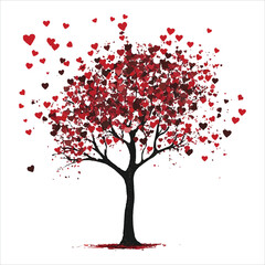 Valentine Day Vector illustration Love Tree  