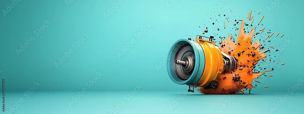 Poster captivating showcasing the dynamic frequency spectrum of a piece of machinery represented through a 