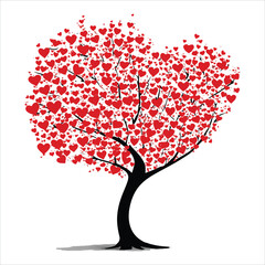 Valentine Day Vector illustration Love Tree  
