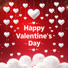 Happy valentines day and weeding design elements red background. Vector illustration.