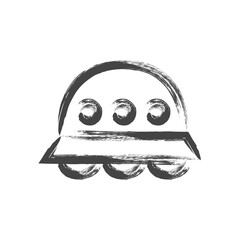 筆書き乗り物関連の単品アイコン　UFO