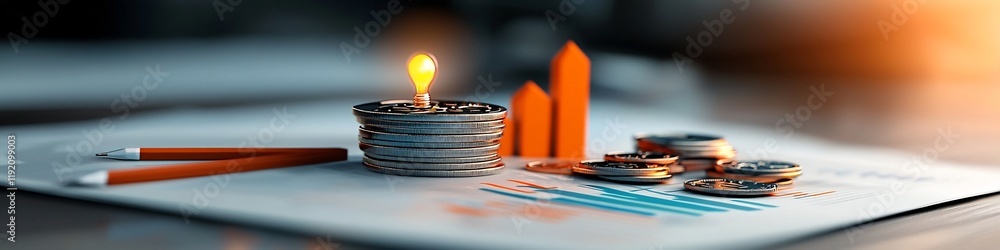 Poster digital depicting a visual representation of the frequency and distribution of different key economi