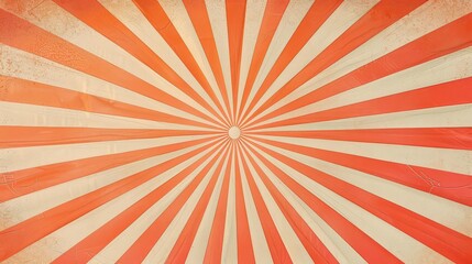 Fototapeta premium A radial pattern of alternating red and cream stripes radiating from a central point.