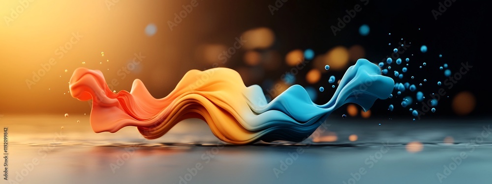 Poster vibrant frequency response diagram depicting biological system dynamics a digital art rendering show