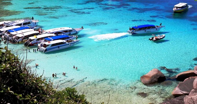 Similan Archipelago.Sun, sand, coast and clear water.The Similan Islands are known as the "Coral Garden", where you can see spectacular coral reefs, and a large number of Dori fish and clownfish swim 