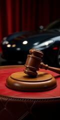 Gavel and Luxury Car at a Prestigious Auction
