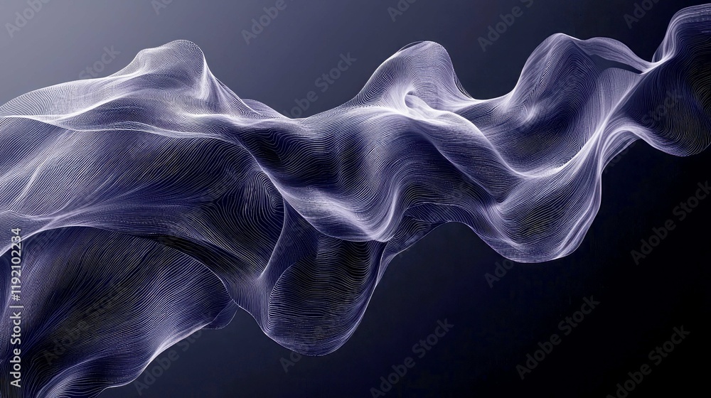 Poster Abstract Flowing Wave: Elegant and Dynamic Digital Art