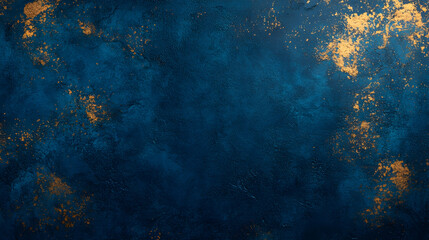 Dark blue abstract background featuring scattered golden light spots and rich foil textures, perfect for a Christmas theme